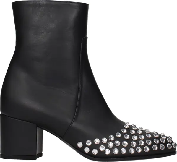 Black Leather Ankle Boots