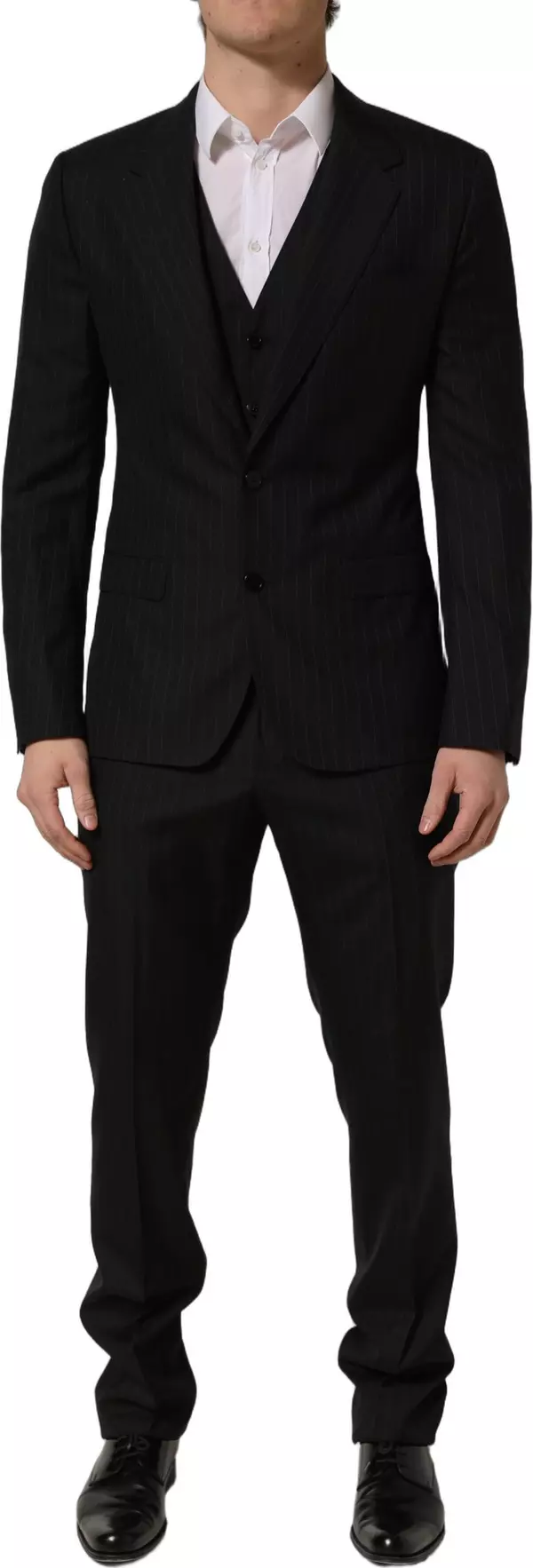Black Stripes Slim Fit Formal 3 Piece Suit