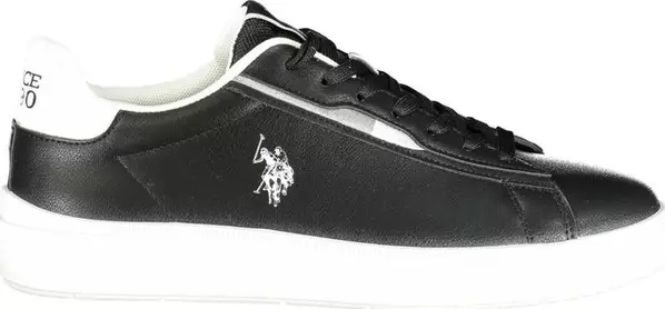 Black Polyester Men's Sneaker