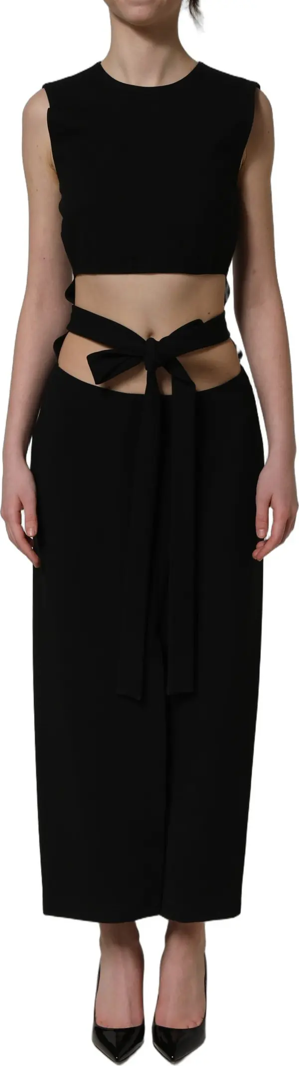 Black Cut Out Detail Sleeveless Maxi Dress