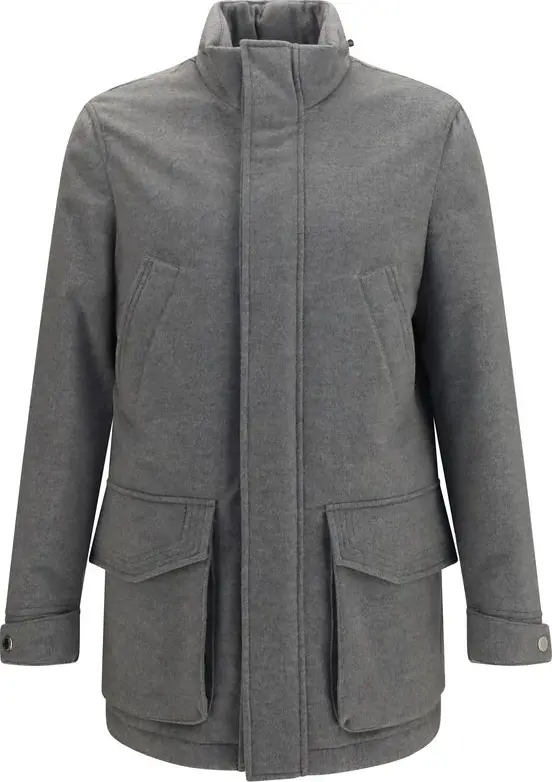 Gray Cashmere Full-Length Jacket