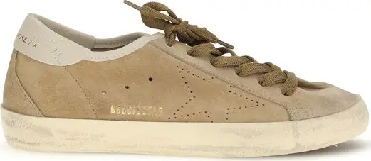 Beige Calf Leather Bos Taurus Low Top Sneakers