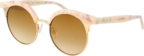 Beige Metal Sunglasses