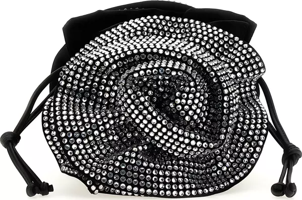 Black Viscose Crossbody Bag