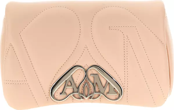 Beige Lamb Leather Crossbody Bag