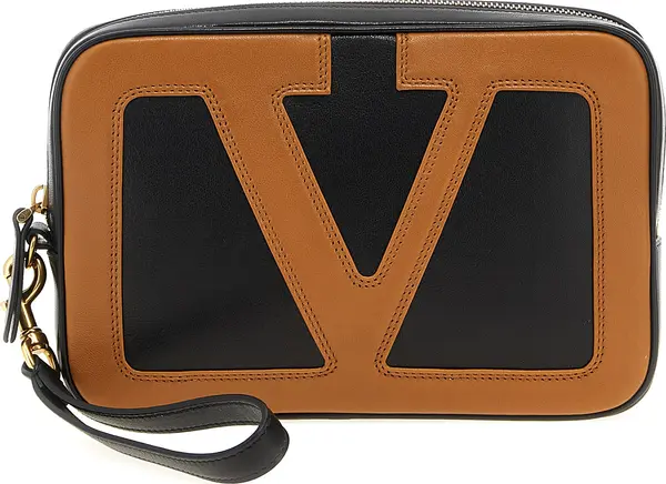 Multicolor Lamb Leather Clutch Bag