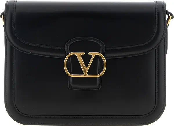 Black Calfskin Shoulder Bag
