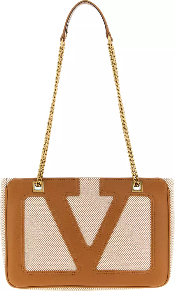 Brown Cotton Shoulder Bag