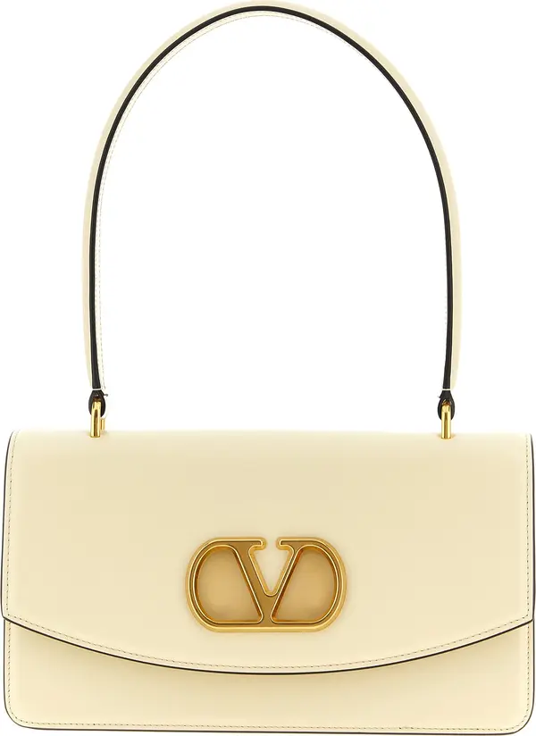 White Calfskin Shoulder Bag