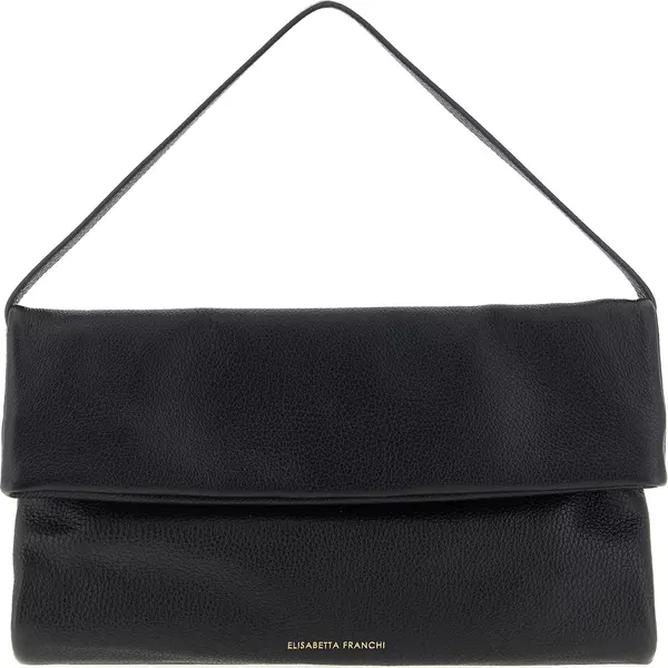 Black Calfskin Shoulder Bag