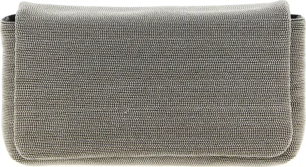 Silver Leather Clutch Bag