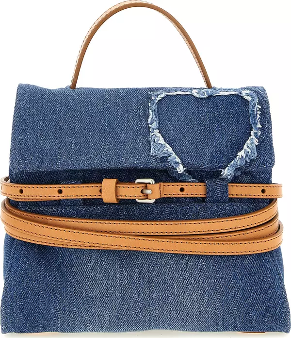 Blue Cotton Handbag