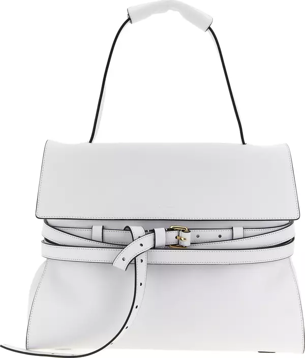 White Napa Leather / Calf Bos Taurus Shoulder Bag
