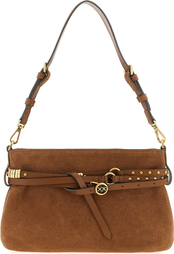 Brown Lamb Leather Shoulder Bag