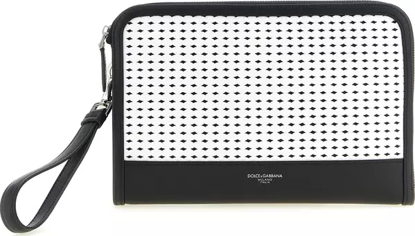Bicolor Calfskin Clutch Bag