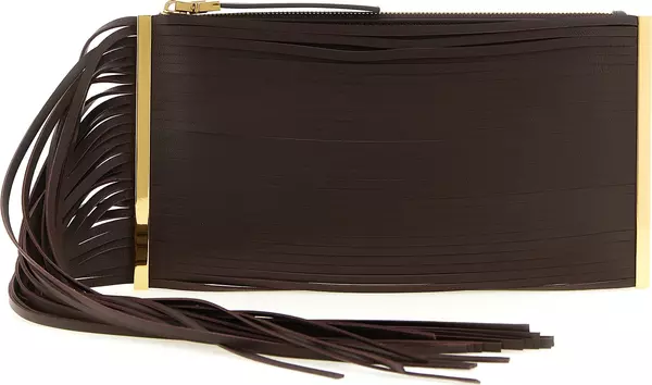 Brown Leather Clutch Bag