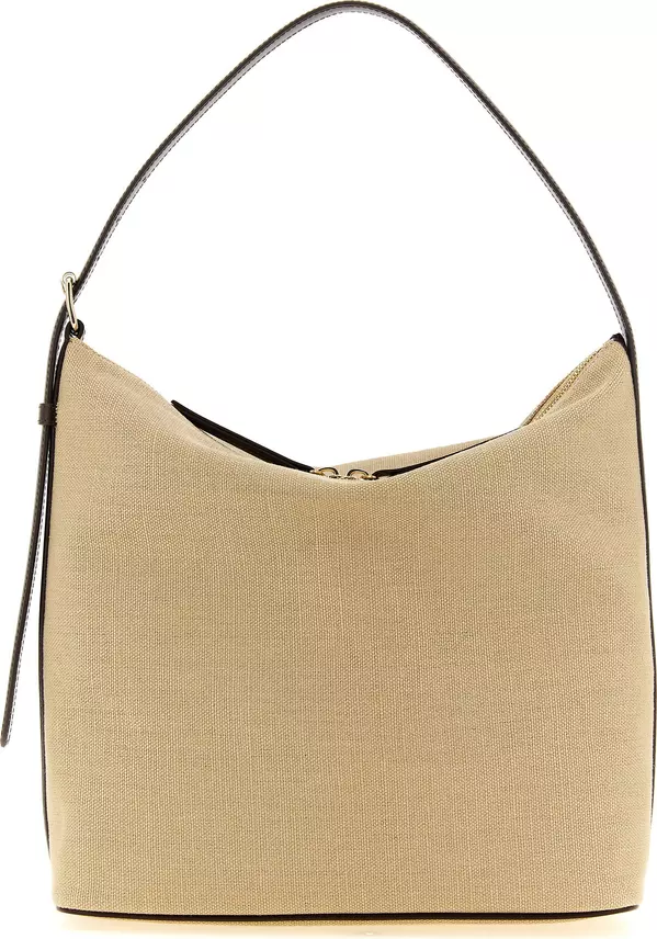 Beige Cotton Shoulder Bag