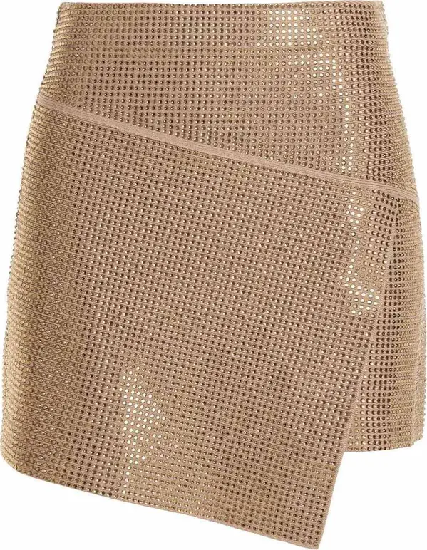 Beige Viscose Long Skirt