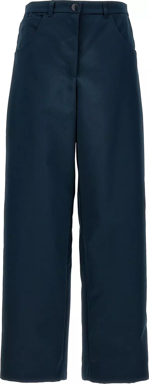 Blue Polyester Cargo Pants