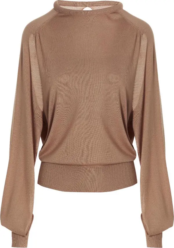Beige Silk Cardigan