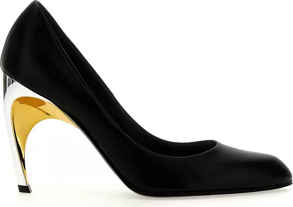 Black Lambskin High Heel Pumps