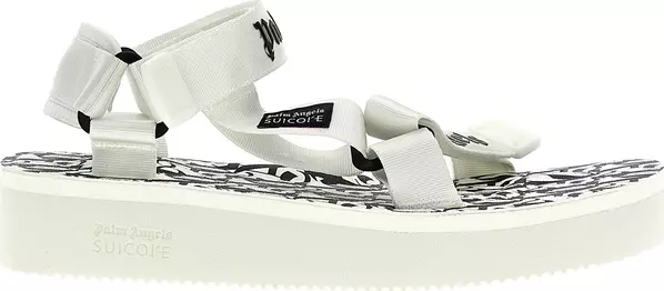 Bicolor Polyester Flat Sandals