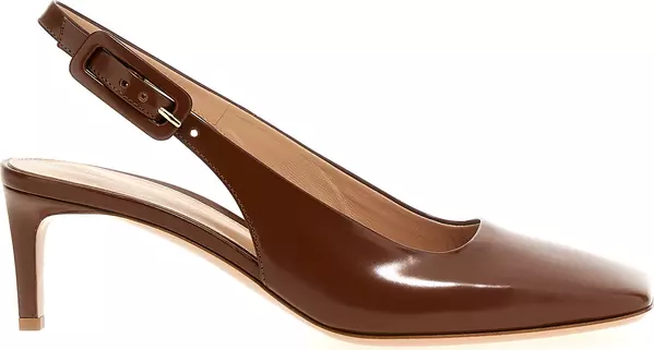 Brown Goatskin Mid Heel Pumps