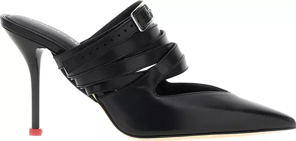 Black Cowhide High Heel Pumps