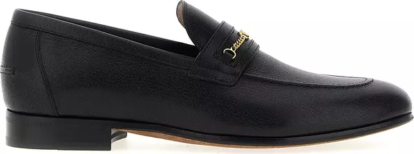 Black Goatskin Slip-On Loafers