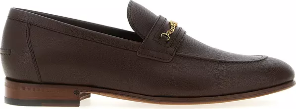 Brown Goatskin Slip-On Loafers