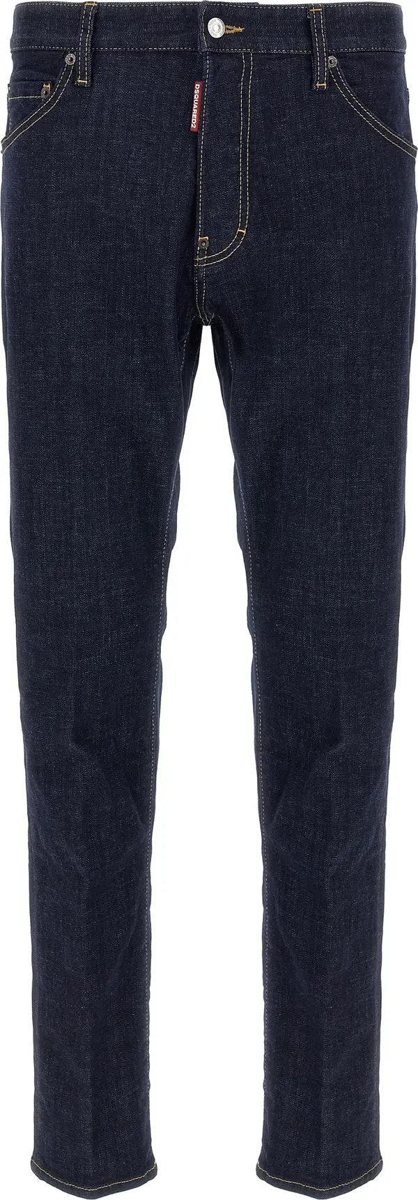 Blue Cotton Slim Fit Jeans