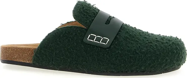 Bicolor Virgin Wool Slip-On Loafers