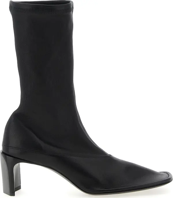 Black Lamb Leather Ankle Boots