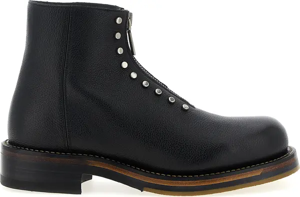 Black Calfskin Ankle Boots
