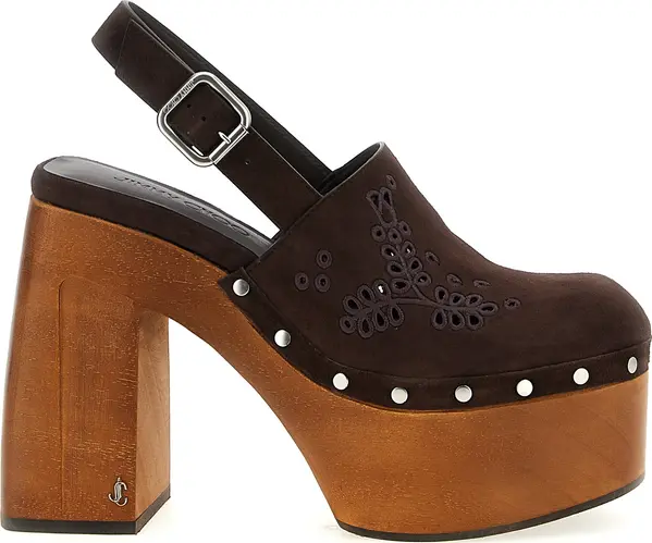 Brown Leather High Heel Pumps