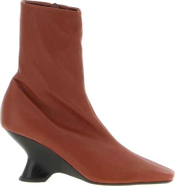 Brown Calfskin Ankle Boots
