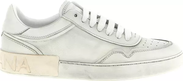 White Lamb Leather Low Top Sneakers