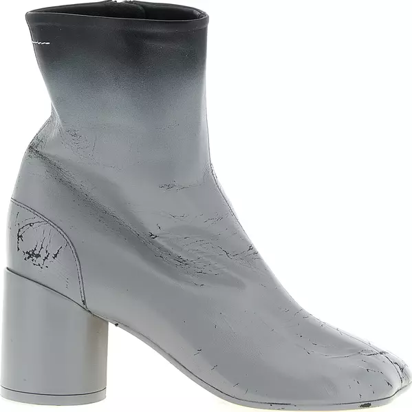 Gray Lambskin Ankle Boots