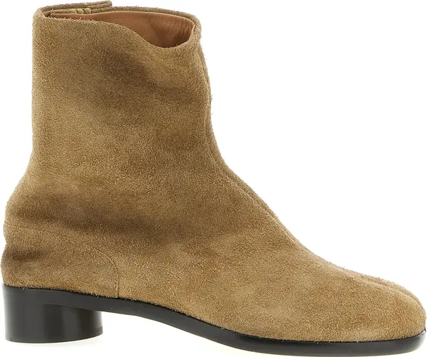 Beige Calfskin Ankle Boots