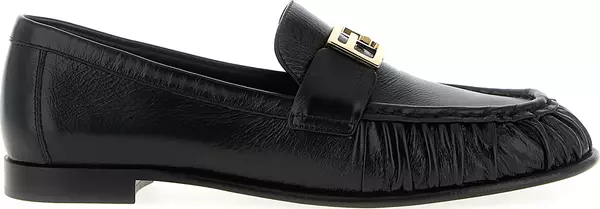 Black Lamb Leather Slip-On Loafers