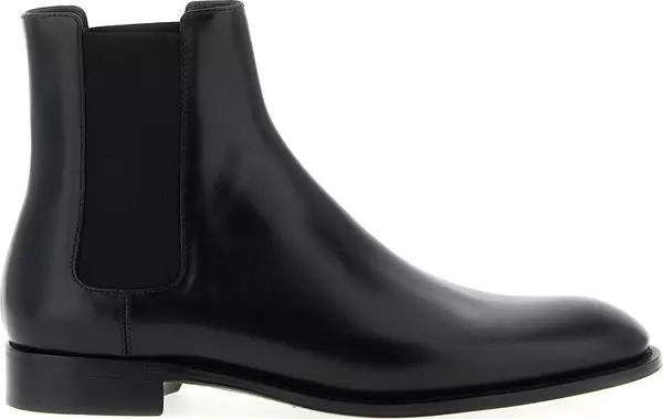 Black Calfskin Chelsea Boots