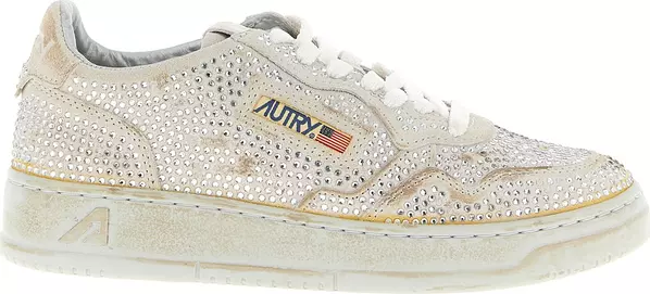 Beige Cowhide Chunky Sneakers