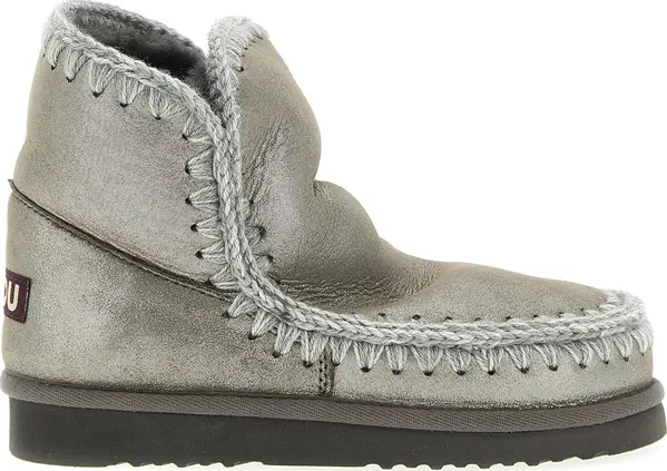 Silver Lambskin Ankle Boots