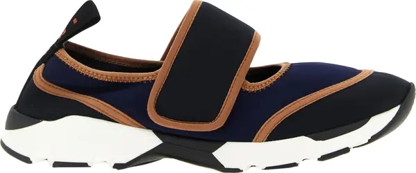 Blue Polyamide Low Top Sneakers