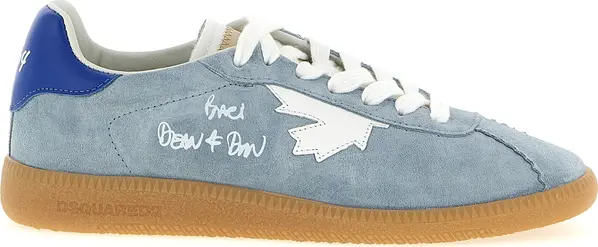 Blue Calfskin Low Top Sneakers