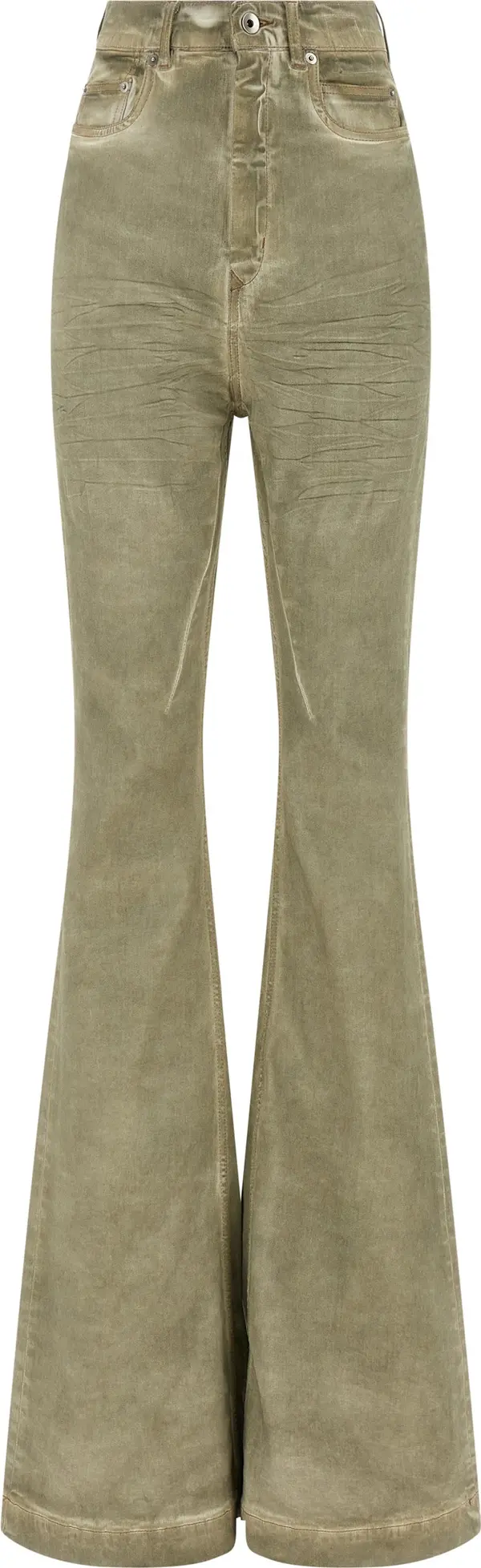 Beige Cotton Bootcut Jeans
