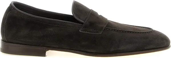 Brown Calfskin Slip-On Loafers
