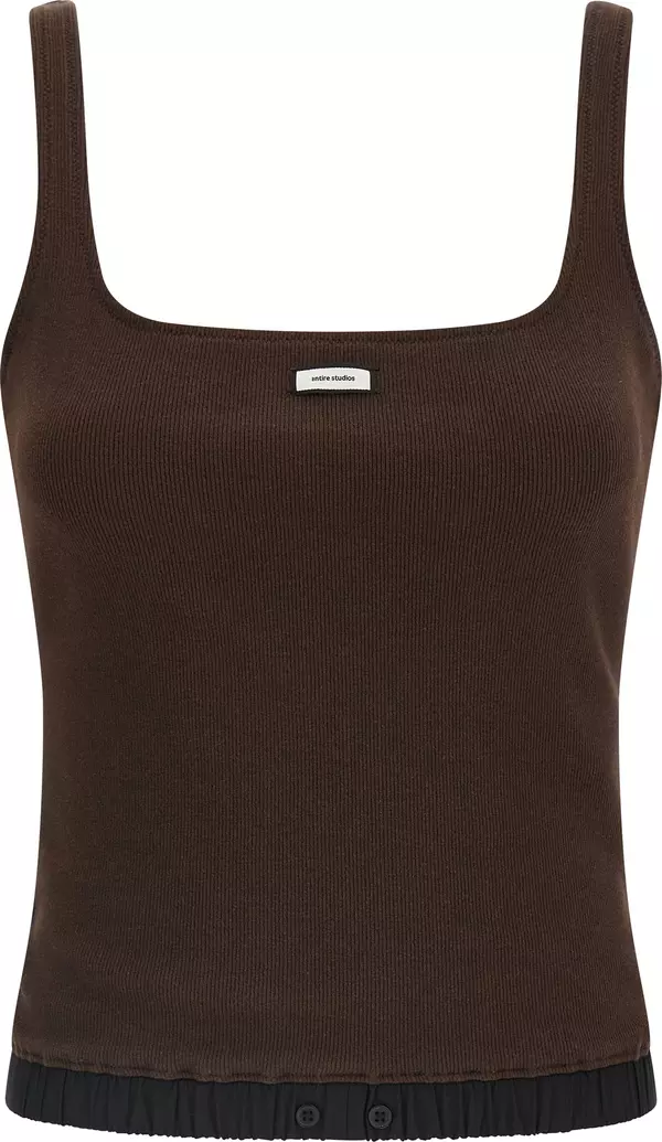 Brown Cotton Tank Tops