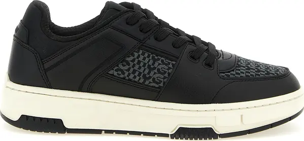 Black Polyester Low Top Sneakers