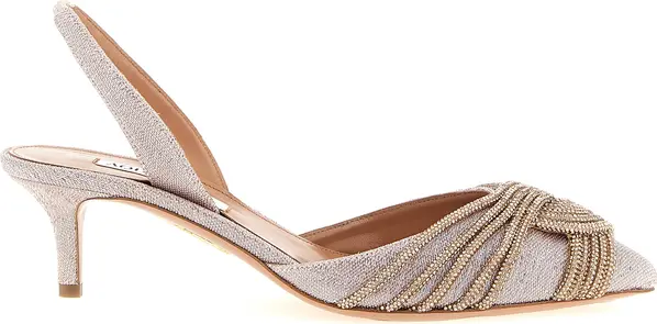 Multicolor Textile Mid Heel Pumps